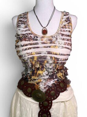 ⭐️ Cache Y2K boho layered mesh tank top ⭐️